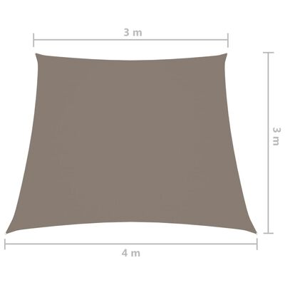 vidaXL oxford-kangast päikesepuri trapets, 3/4 x 3 m, pruunikashall