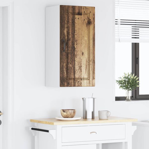 vidaXL K&ouml;&ouml;gikapp riiuliga uksega Vana puit 40 x 31 x 80 cm Tehispuit