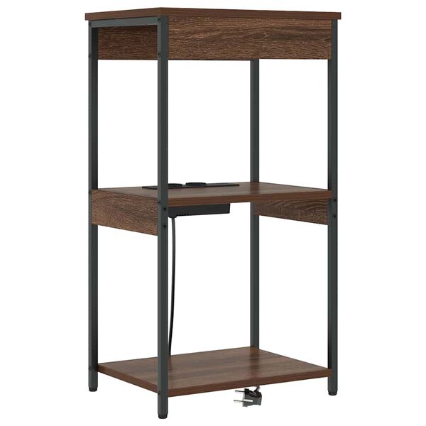 vidaXL &Ouml;&ouml;lambi kapp riiuliga Pruun tamme 41 x 31 x 76 cm Tehispuit