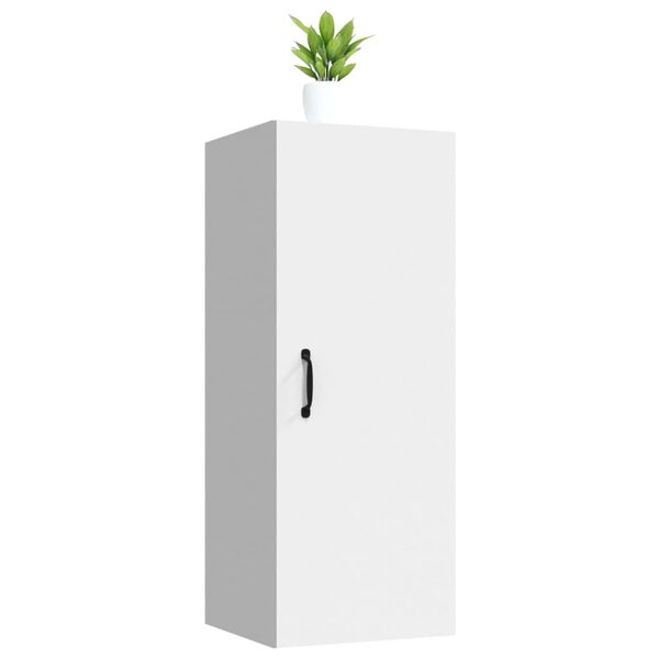vidaXL seinakapp, valge, 34,5 x 34 x 90 cm, tehispuit