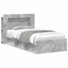 vidaXL Voodiraam ladustamisega peaga Betoonhall 75 x 190 cm Tehispuit