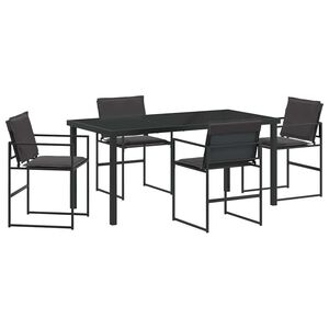vidaXL Aia s&ouml;&ouml;gilaudade komplekt 5 pcs Must 160 x 80 x 73 cm