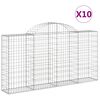 vidaXL kaarekujulised gabioonkorvid 10 tk, 200x30x100/120 cm, raud