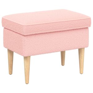 vidaXL Jala ottoman Roosa 55 x 35 x 41 cm Boucl&eacute;