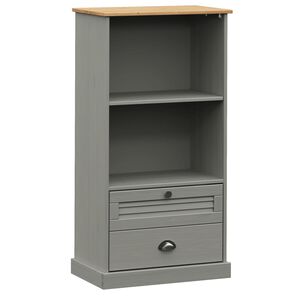 vidaXL raamatukapp "VIGO", hall, 60 x 35 x 114,5 cm, m&auml;nnipuit