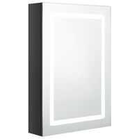 vidaXL LED vannitoa peegelkapp, säravvmust, 50 x 13 x 70 cm