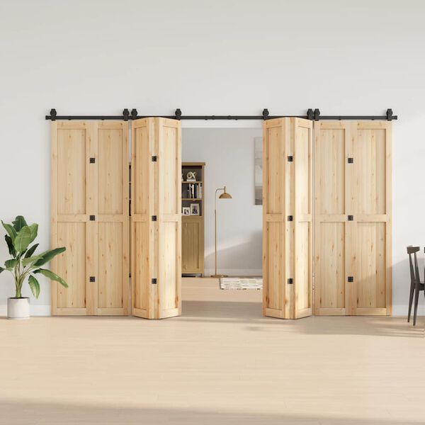 vidaXL liugukse tarvikute komplekt 366 cm terasest, must