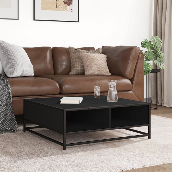 vidaXL kohvilaud, must, 80x80x30 cm, tehispuit ja metall