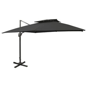 vidaXL konsooldisainiga p&auml;ikesevari, topelt &uuml;laosa 300x300 cm must