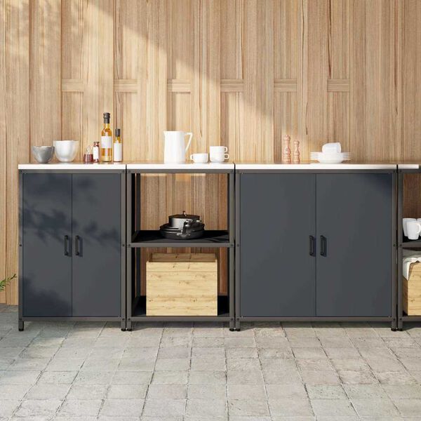 vidaXL K&ouml;&ouml;givarustus riiuliga 3 pcs Antratsiit K&uuml;lmvalmistatud teras