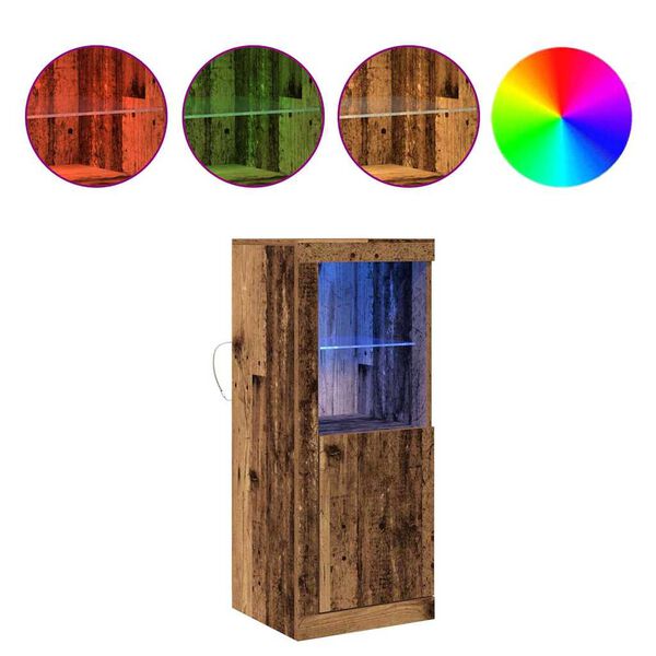 vidaXL LED Kummuti LED -ribatuledega Pruun 41 x 37 x 100 cm Tehispuit