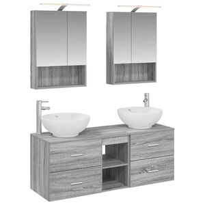 vidaXL Vannitoa m&ouml;&ouml;bleset 5 pcs Hall Sonoma Tehispuit ja klaas