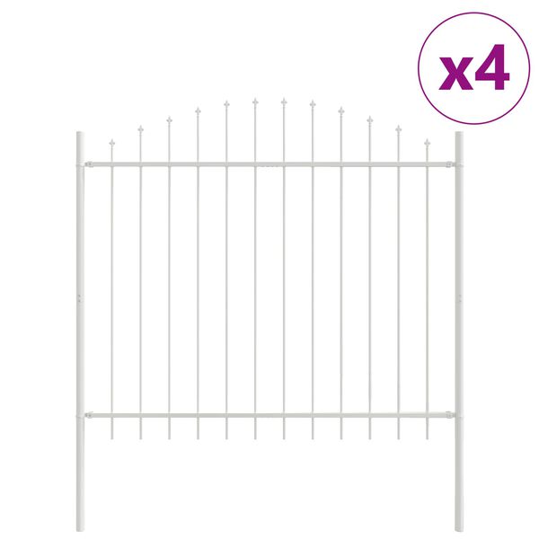 vidaXL Aiandus aiapaneel 4 pcs Valge 170 x 165 cm Pulberv&auml;rvitud teras