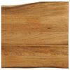 vidaXL lauaplaat, 80 x 80 x 2,5 cm, naturaalsete servadega, mangopuit