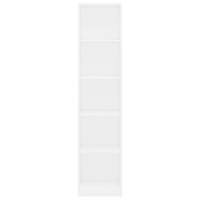 vidaXL 5-korruseline raamaturiiul valge 40x24x175 cm, tehispuit