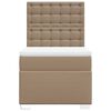 vidaXL kontinentaalvoodi madratsiga, cappuccino, 90x200 cm, kunstnahk