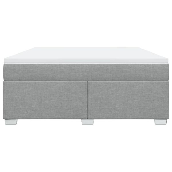 vidaXL kontinentaalvoodi madratsiga, helehall, 180x200 cm, kangas