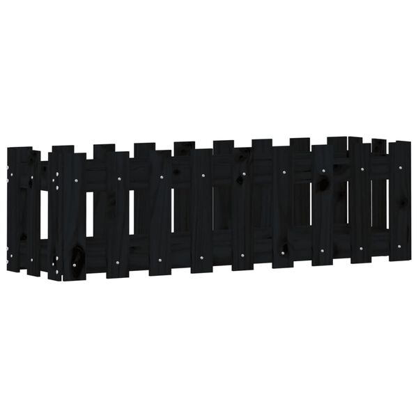 vidaXL aia disainiga kõrgendatud taimelava, must, 100x30x30 cm, mänd