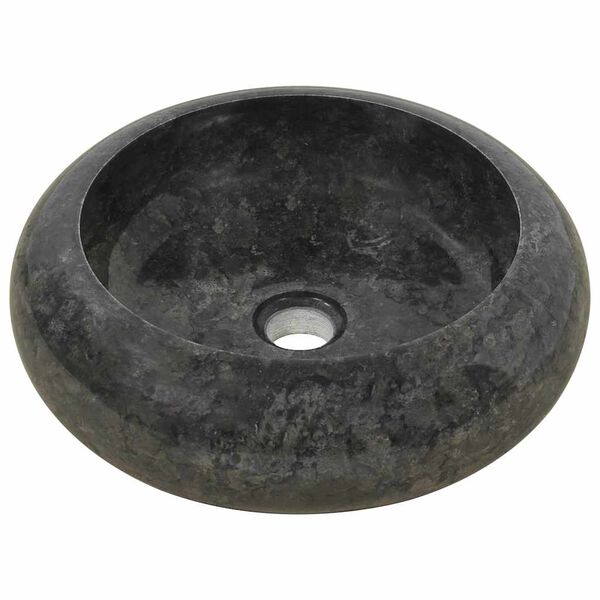 vidaXL valamu 40 x 12 cm, marmor, must