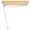 vidaXL iseseisev käsitsitõmmatav varikatus, 400 x 300 cm kollane/valge
