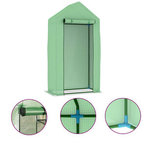 vidaXL kasvuhoone terasest raamiga 0,5 m&sup2; 1 x 0,5 x 1,9 m