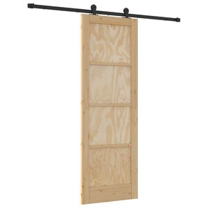vidaXL Libisev uks Naturaalne ja must 73,5 x 211 cm Toekas m&auml;nnipuit