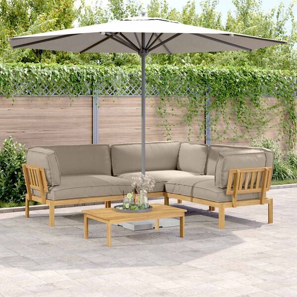 vidaXL Diivanikomplekt padjaga 4 pcs Pruunikashall Tugev akatsiapuu