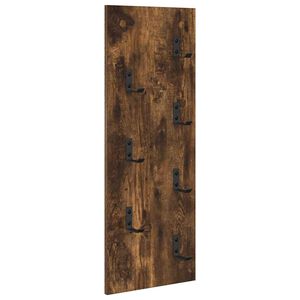 vidaXL Seinale kinnitatav riidepuu Suitsetatud tamm 30 x 1,5 x 80 cm