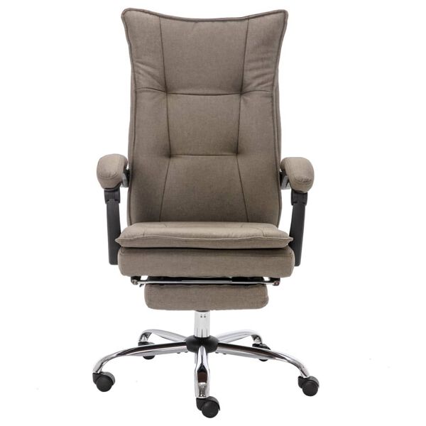 vidaXL massaažiga kontoritool, hallikaspruun, kangas