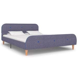 vidaXL voodiraam ilma madratsita, helehall, kangas, 135x190 cm
