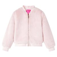 Laste jakk, kunstkarusnahk, pastelne roosa, 92
