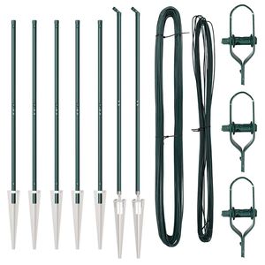 vidaXL Aiapost 7 pcs Roheline Teras