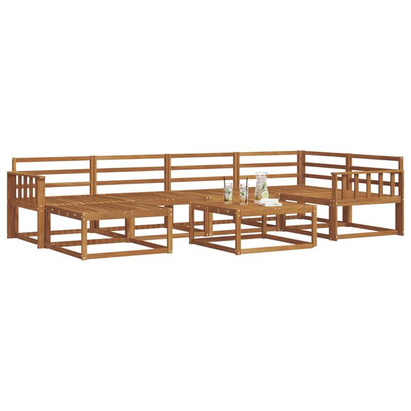 vidaXL V&auml;li diivanikomplekt 7 pcs Neutraalne Tugev akatsiapuu