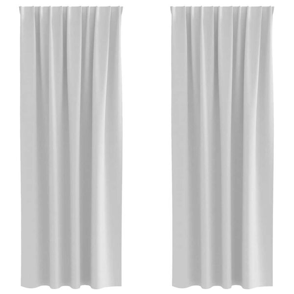 vidaXL Kardinad r&otilde;ngastega 2 pcs Kahvatu Hall 260 x 140 cm Pol&uuml;ester