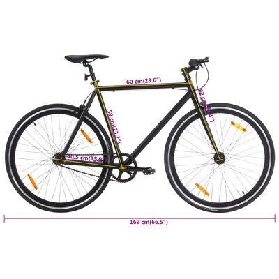 vidaXL ühekäiguline jalgratas, must, 700C 59 cm
