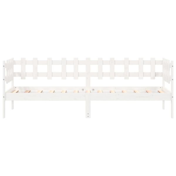 vidaXL p&auml;evavoodi ilma madratsita, valge, 90 x 200 cm, m&auml;nnipuit