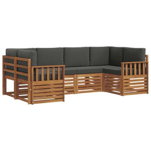 vidaXL Nurgadiivanikomplekt padjaga 6 pcs Looduslik ja antriit