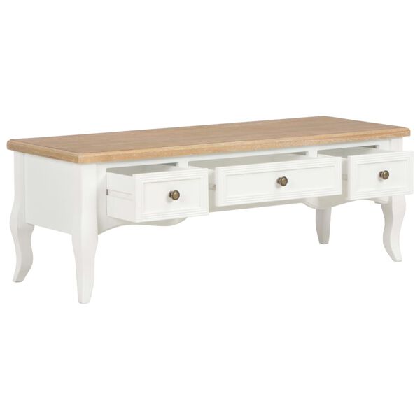 vidaXL telerikapp valge 100 x 35 x 35 cm, puidust