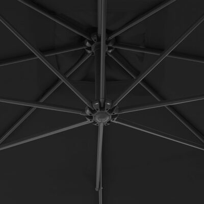 vidaXL konsooldisainiga päikesevari, teraspostiga, 300 cm, must
