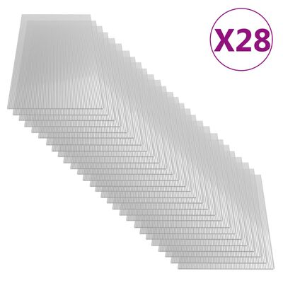vidaXL polükarbonaadi lehed 28 tk, 4 mm, 121 x 60 cm