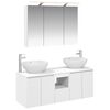 vidaXL Vannitoa kapikomplekt 4 pcs Valge Tehispuit