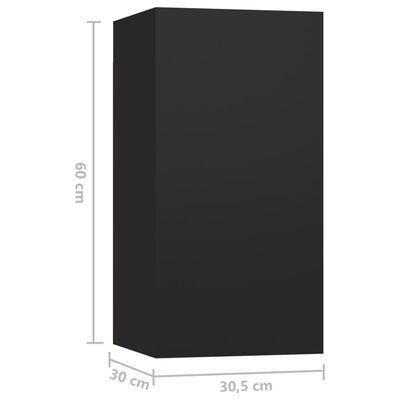 vidaXL 5-osaline telerikappide komplekt, must, puitlaastplaat