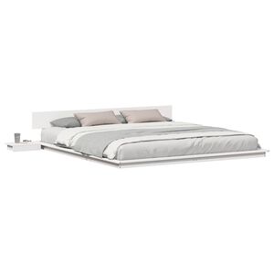 vidaXL Voodi raam Valge 200 x 200 cm puit
