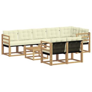 vidaXL V&auml;li diivanikomplekt padjaga 9 pcs Valge ja kreemjas