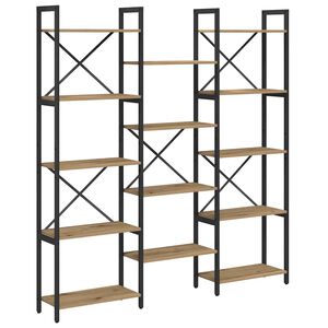 vidaXL Raamatukapp K&auml;sit&ouml;&ouml;puu 156 x 25 x 167 cm Tehispuit