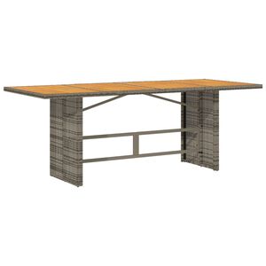 vidaXL aialaud akaatsiapuidust plaadiga, hall, 190x80x74 cm, PE-rotang