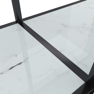 vidaXL konsoollaud, valge, 220 x 35 x 75,5 cm, karastatud klaas