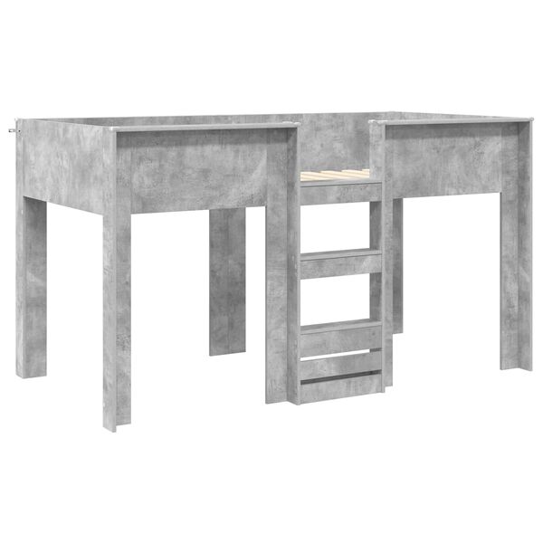 vidaXL Kiipevoodi Lastele madratsiga Betoonhall 100 x 200 cm Tehispuit