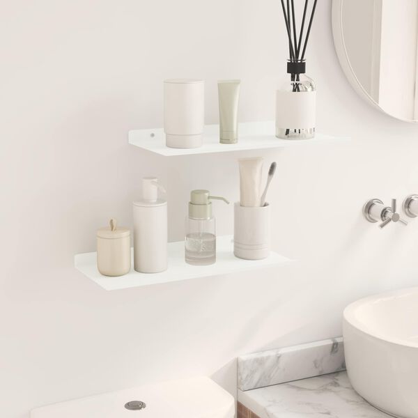 vidaXL Ujuv riiul 2 pcs Valge 40 x 18 x 2,5 cm Teras