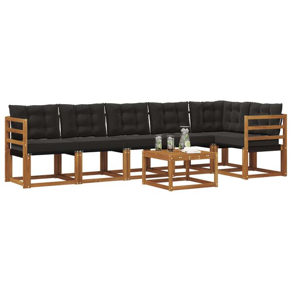 vidaXL V&auml;li diivanikomplekt padjaga 7 pcs Looduslik ja must